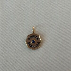Marlo Laz Blue Sapphire and Navy Enamel Mini Porte Bonheur Charm Pendant